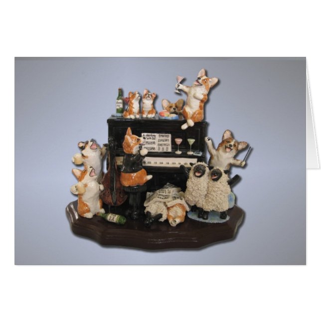 コンサートの"Yappy時間"のコーギー及びヒツジ! カード (正面横)