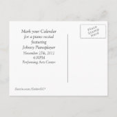 コンサートまたはリサイタル日付ポストカードの保存 案内ポストカード (裏面)