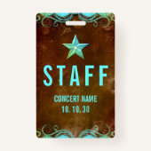 コンサートイベントコンベンション名前をカスタムするスタッフバッジ バッジ (正面)