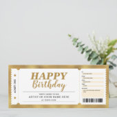 コンサートイベントショー金ゴールドギフトチケット任意の大事な行事 招待状 (スタンド正面)