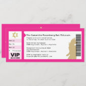 コンサートチケットバルミツワー招待状インピンク 招待状 (正面/裏面)