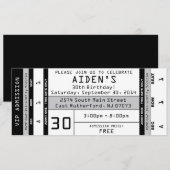 コンサートチケット招待ブラック 招待状 (正面/裏面)