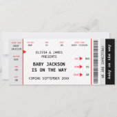 コンサートチケット風ユニーク妊娠発表 招待状 (正面)