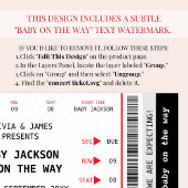 コンサートチケット風ユニーク妊娠発表 招待状