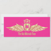 コンサートチケット バット・ミッツヴァー セーブ・ザ・デート（ピンク） 招待状 (裏面)