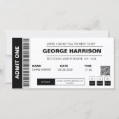 コンサートチケットQRコードミニマリストブラック&ホワイト (正面)