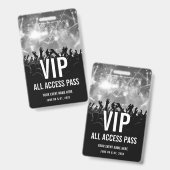 コンサートチケットVIPオールアクセスパス 黒 白 バッジ (正面＆裏面)