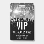 コンサートチケットVIPオールアクセスパス 黒 白 バッジ (裏面)