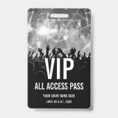 コンサートチケットVIPオールアクセスパス 黒 白 バッジ (正面)