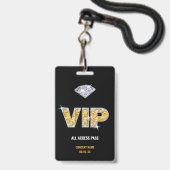 コンサートフェスティバルVIPすべてのアクセス名前をカスタムする バッジ (正面(ネックストラップ付))