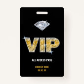 コンサートフェスティバルVIPすべてのアクセス名前をカスタムする バッジ (正面)