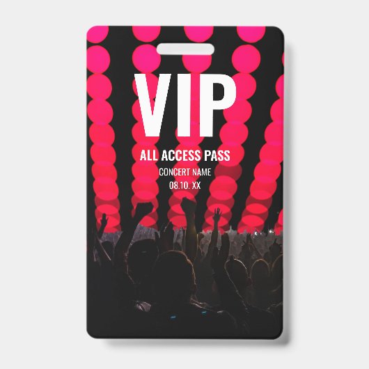 コンサートフェスティバルVIPオールアクセスカスタムネーム バッジ (正面)