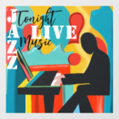 コンサートポスターピアニスト – オリジナル油彩画 ウィンドウサイン (シート)