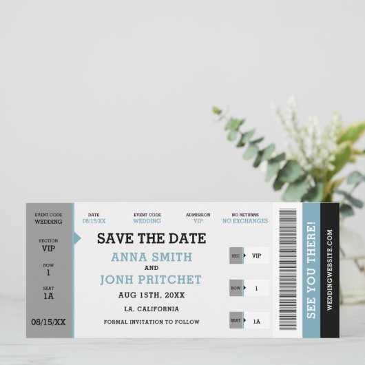 コンサートユニークチケットの結婚ウェブサイト セーブザデート (スタンド正面)