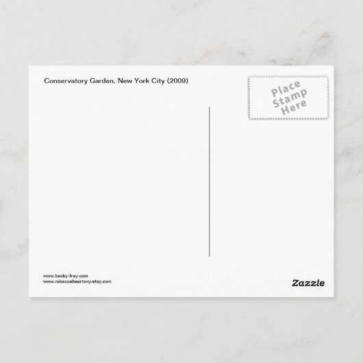 コンサートリーガーデンセントラルパークニューヨークシティNYC ポストカード (裏面)