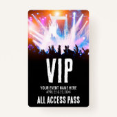 コンサート名すべてのアクセスVIP バッジ (裏面)