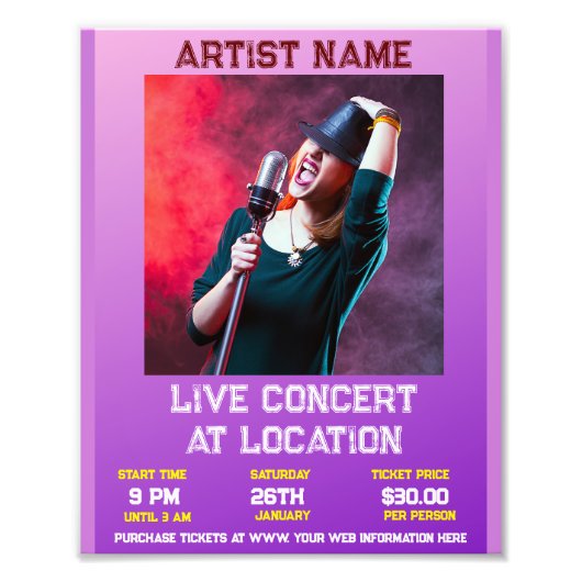 コンサート8 x 10写真の拡大 フォトプリント (正面)