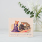 コンサート-誕生日の招待状のかわいいヴィンテージのブタ 招待状 (スタンド正面)