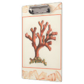 コンシュの貝のボーダーが付いている赤い珊瑚 クリップボード (左)