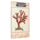 コンシュの貝のボーダーが付いている赤い珊瑚 クリップボード (右)