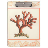 コンシュの貝のボーダーが付いている赤い珊瑚 クリップボード (正面)