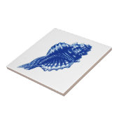 コンシュの貝、藍色および白 タイル (側面)