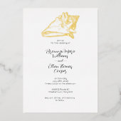 コンシンプルチシーシェルサンディビーチ 箔招待状 (正面)