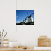 コンスエグラ，ラマンチャ，スペイン，風車2 ポスター (キッチン)