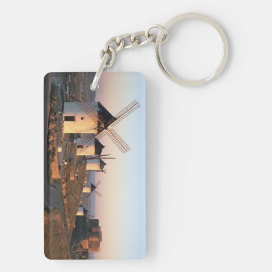 コンスエグラ、ラマンチャ、スペイン、風車 キーホルダー (裏面)