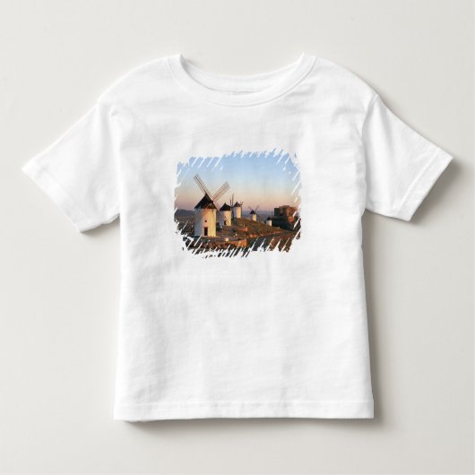 コンスエグラ、ラマンチャ、スペイン、風車 トドラーTシャツ (正面)