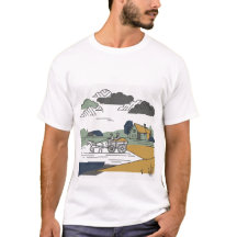 コンスタブルのヘーワイン ラインアート イラスト Tシャツ