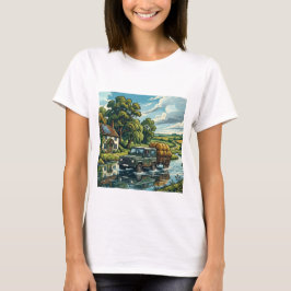コンスタブルの干し草の車 再考案 - レディースTシャツ Tシャツ