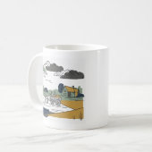 コンスタブル「干し草運搬車」線画イラスト コーヒーマグカップ (正面左)