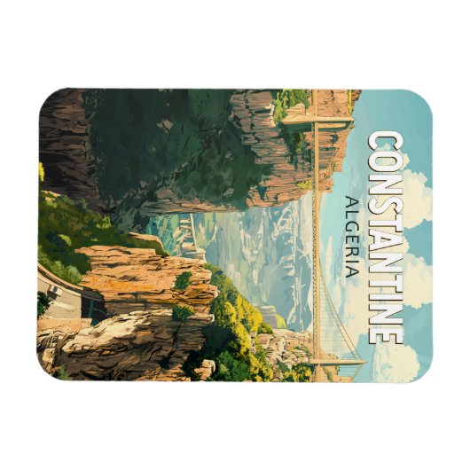 コンスタンチンアルジェリア旅行アートヴィンテージ マグネット (横)