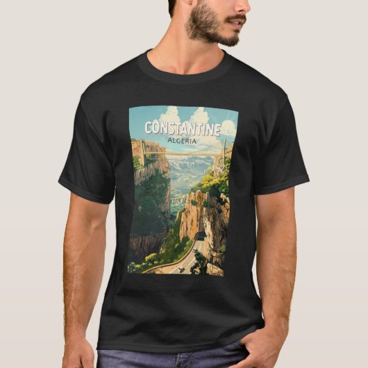 コンスタンチンアルジェリア旅行アートヴィンテージ Tシャツ (正面)