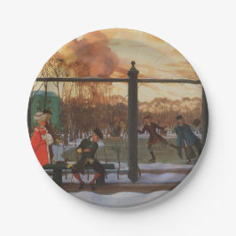 コンスタンチン・ソモフによる冬のアイススケートリンク (by Konstantin Somov) ペーパープレート