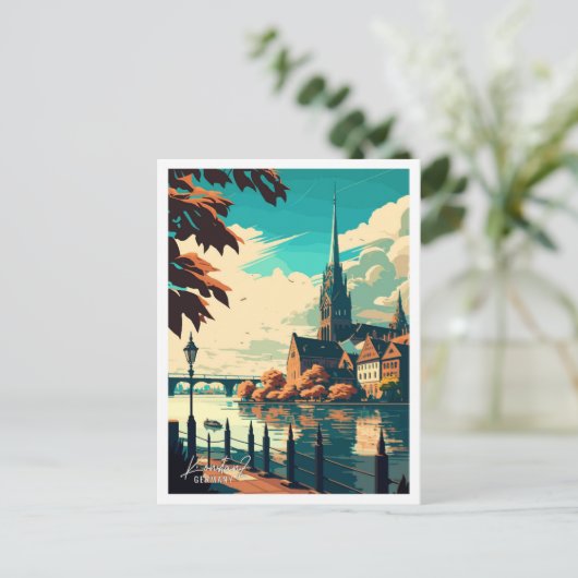 コンスタンツドイツヴィンテージ旅行イラストレーション ポストカード (スタンド正面)