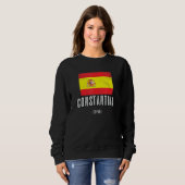 コンスタンティナスペインEs国旗City Bandera Ropa スウェットシャツ (正面フル)
