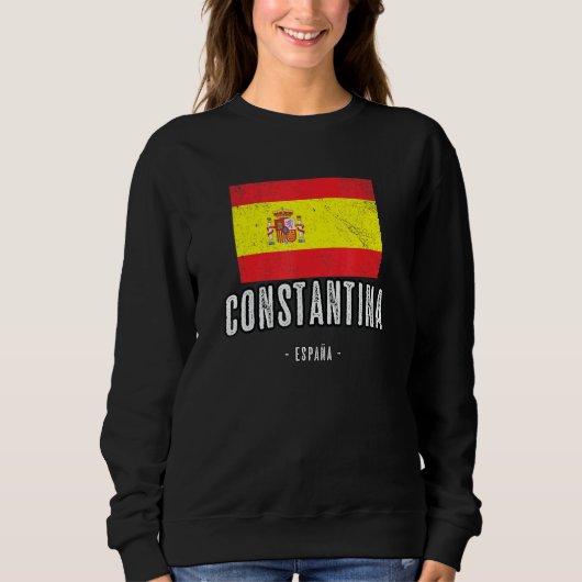 コンスタンティナスペインEs国旗City Bandera Ropa スウェットシャツ (正面)