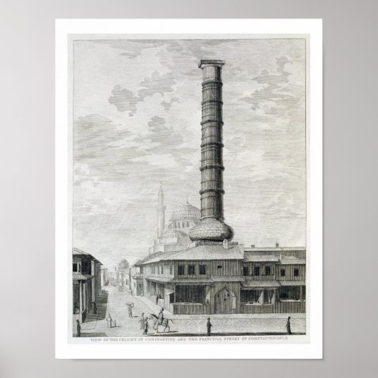 コンスタンティヌス帝とプリンシパ帝の列柱の見解 ポスター (正面)