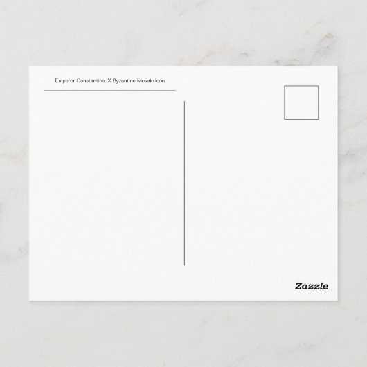 コンスタンティン皇帝IXビザンチンモザイクアイコン ポストカード (裏面)