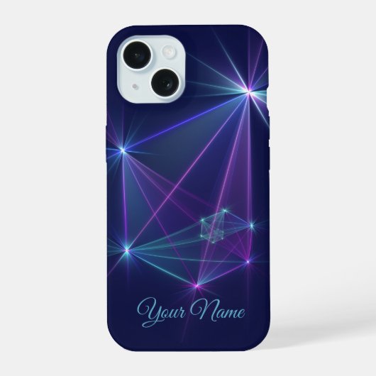 コンステレーション、抽象芸術ファンタジーのフラクタルアート名 iPhone 15ケース (裏面)