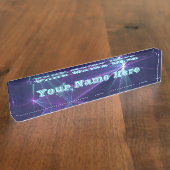 コンステレーション、抽象芸術ファンタジーフラクタルアート文字 デスクネームプレート (側面)