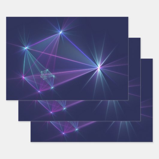 コンステレーション、抽象芸術ファンタジーフラクタル芸術 ラッピングペーパーシート (セット)