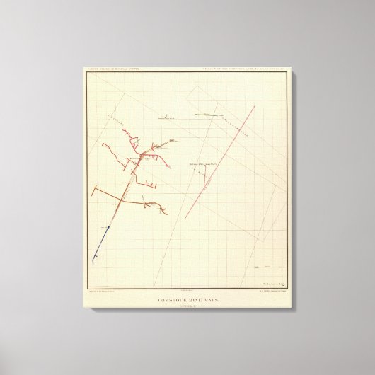 コンストック鉱山マップ番号VIX キャンバスプリント (正面)