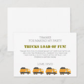 コンストラクショントラック誕生日サンキューカード サンキューカード (正面/裏面)