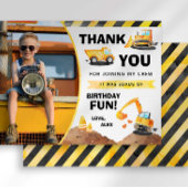 コンストラクショントラック誕生日サンキューカード 招待状