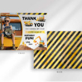 コンストラクショントラック誕生日サンキューカード 招待状