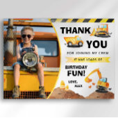 コンストラクショントラック誕生日サンキューカード 招待状