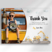 コンストラクショントラック誕生日サンキューカード 招待状